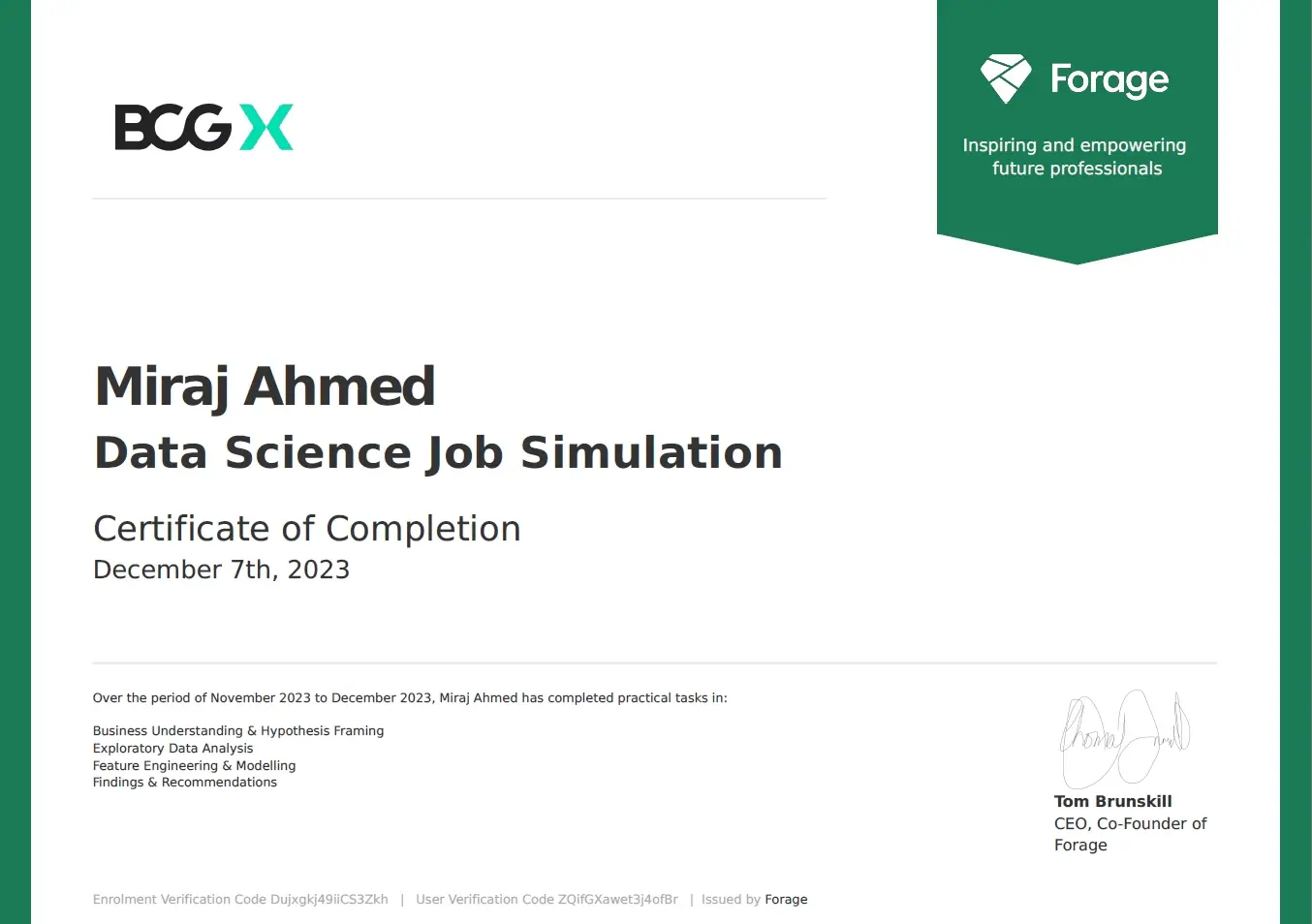 bcg_certificate BCG Customer Churn Certificate