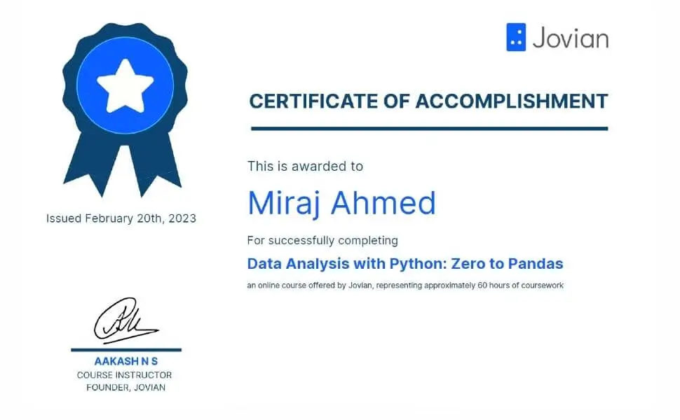 Jovian ML Certificate